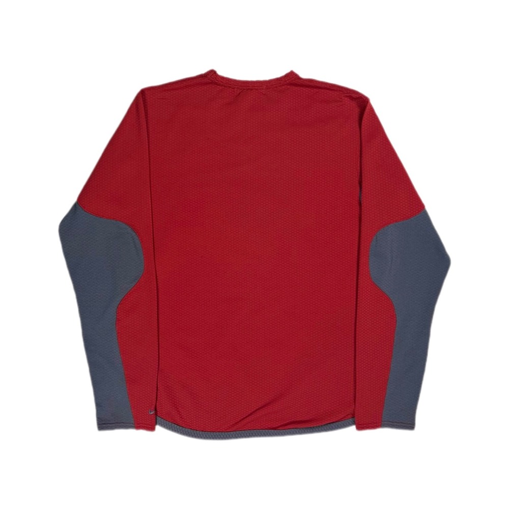 Vtg Y2K Nike Sphere maroon red grey mesh thermal longsleeve shirt mens medium - Picture 2 of 9